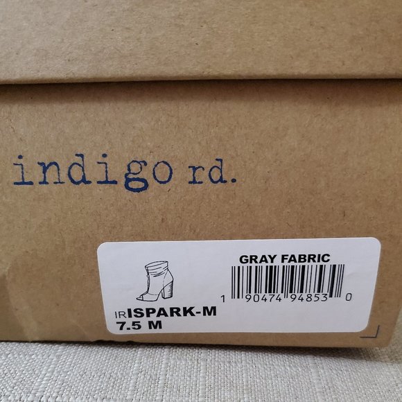 Inidgo Rd. Gray fabric open-toe heeled booties - Picture 6 of 6